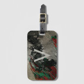 抽象芸術グ芸術的ラムフェイク金ゴールドキラティブルモノグラム ラゲッジタグ (正面縦)