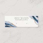 抽象芸術ゲートネイビー金ゴールドスタッドイヤリングディスプレイ スキニー名刺 (正面)