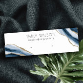 抽象芸術ゲートネイビー金ゴールドスタッドイヤリングディスプレイ スキニー名刺