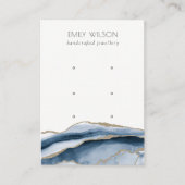 抽象芸術ゲートネイビー金ゴールド3スタッドイヤリングディスプレイ 名刺 (正面)