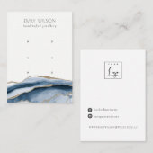 抽象芸術ゲートネイビー金ゴールド3スタッドイヤリングディスプレイ 名刺 (正面/裏面)