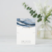 抽象芸術ゲートブルー金ゴールドネックレスイヤリングディスプレイ 名刺 (スタンド正面)