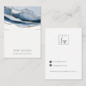 抽象芸術ゲートブルー金ゴールドネックレスバンドディスプレイ 名刺 (正面/裏面)