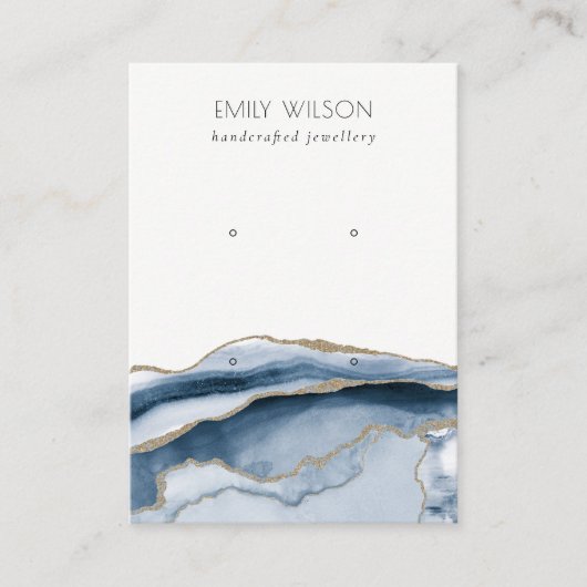 抽象芸術ゲート海軍金ゴールド2スタッドイヤリングディスプレイ 名刺 (正面)