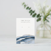 抽象芸術ゲート金ゴールドネイビースタッドイヤリングディスプレイ 名刺 (スタンド正面)