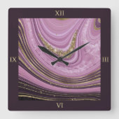 抽象芸術ゲートMauve ID827 スクエア壁時計 (正面)