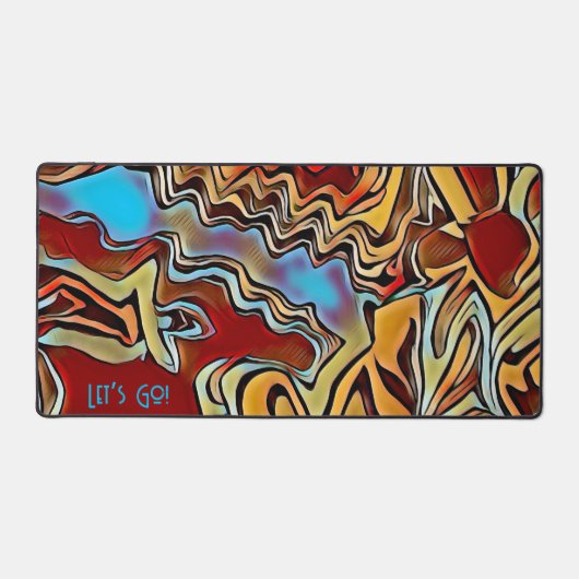 抽象芸術ゲーマーモダンユニークカラフル引用文 デスクマット (正面)