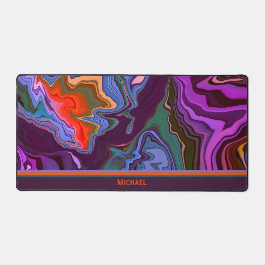 抽象芸術ゲーマーモダン男らしデザイン名 デスクマット (正面)