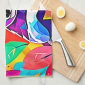抽象芸術コアラデザイン キッチンタオル (四つ折り)