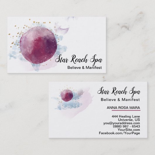 *~*抽象芸術コスモスターズ水彩宇宙スカイ 名刺 (正面/裏面)