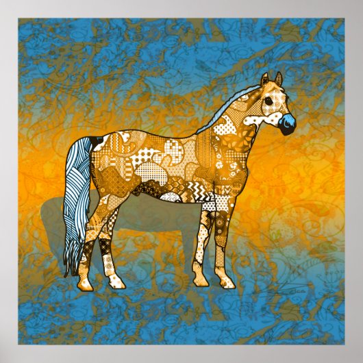 抽象芸術コラージボーモントザホースID109 ポスター (正面)