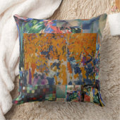 抽象芸術コラージュを持つ大きな装飾用クッション クッション (ブランケット)