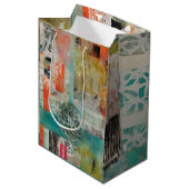 抽象芸術コラージュ混合メディア抽象芸術 ミディアムペーパーバッグ (正面アングル)