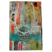 抽象芸術コラージュ混合メディア抽象芸術 ミディアムペーパーバッグ (正面)