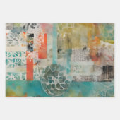 抽象芸術コラージュ混合メディア抽象芸術 ラッピングペーパーシート (正面3)