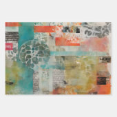 抽象芸術コラージュ混合メディア抽象芸術 ラッピングペーパーシート (正面2)