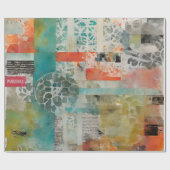 抽象芸術コラージュ混合メディア抽象芸術 ラッピングペーパー (フラット)