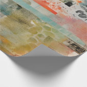 抽象芸術コラージュ混合メディア抽象芸術 ラッピングペーパー (角)