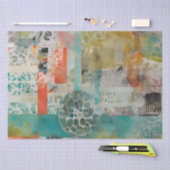 抽象芸術コラージュ混合メディア抽象芸術 薄葉紙 (クラフト)