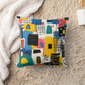 抽象芸術コラージュ クッション (ブランケット)