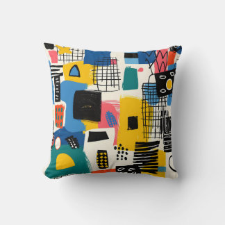 抽象芸術コラージュ クッション