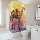 抽象芸術コラージュOzzy the Camel ID102 シャワーカーテン (インサイチュ)