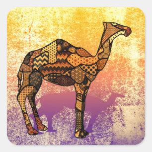 抽象芸術コラージュOzzy the Camel ID102 スクエアシール