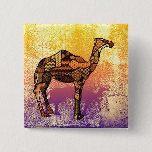 抽象芸術コラージュOzzy the Camel ID102 缶バッジ