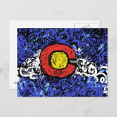 抽象芸術コロラド国旗 ポストカード (正面/裏面)