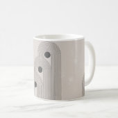 抽象芸術コンテンポラリーの中世紀のポスター コーヒーマグカップ (正面右)