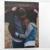 抽象芸術コンテンポラリーの形が一つ結婚に 三つ折り招待状 (内部最初)