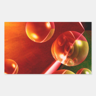 抽象芸術コンテンポラリーアートワーク（セルダー・ヒズリ） 長方形シール