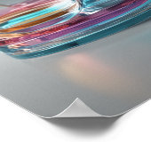 抽象芸術コンテンポラリーガラスアートピンクとグレー ポスター (角)