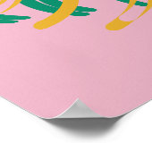 抽象芸術コンテンポラリーシェイプ – ピンクの黄色の緑 ポスター (角)