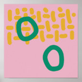 抽象芸術コンテンポラリーシェイプ – ピンクの黄色の緑 ポスター (正面)