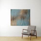 抽象芸術コンテンポラリーティール(緑がかった色)ブルー金ゴールドブラウン タペストリー (インサイチュ(横))