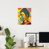 抽象芸術コンテンポラリーデジタ絵を描ル仏 ポスター (ホームオフィス)