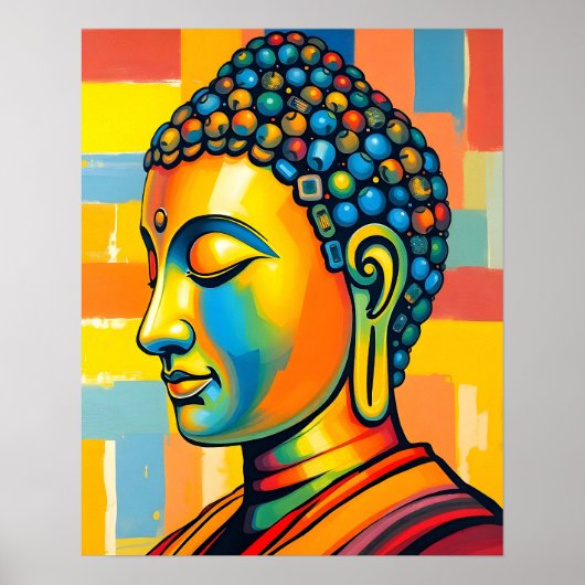 抽象芸術コンテンポラリーデジタ絵を描ル仏 ポスター (正面)