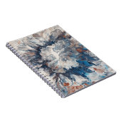 抽象芸術コンテンポラリーブルーブロンズグレークリーム ノートブック (右側)