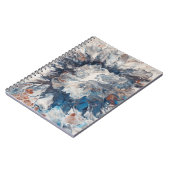 抽象芸術コンテンポラリーブルーブロンズグレークリーム ノートブック (左側)