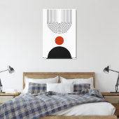 抽象芸術コンテンポラリーミッドセンチュリーモダン キャンバスプリント (インサイチュ (寝室))