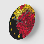 抽象芸術コンテンポラリー幾何はっきりした金ゴールド番号 ラウンド壁時計 (傾斜)