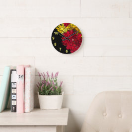 抽象芸術コンテンポラリー幾何学黄5個 ラウンド壁時計