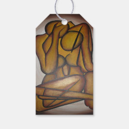 抽象芸術コンテンポラリー愛好家の芸術OchreとBrow ギフトタグ