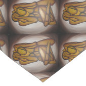 抽象芸術コンテンポラリー愛好家の芸術OchreとBrow ショートテーブルランナー (コーナー)