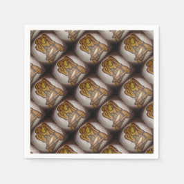 抽象芸術コンテンポラリー愛好家の芸術OchreとBrow スタンダードカクテルナプキン