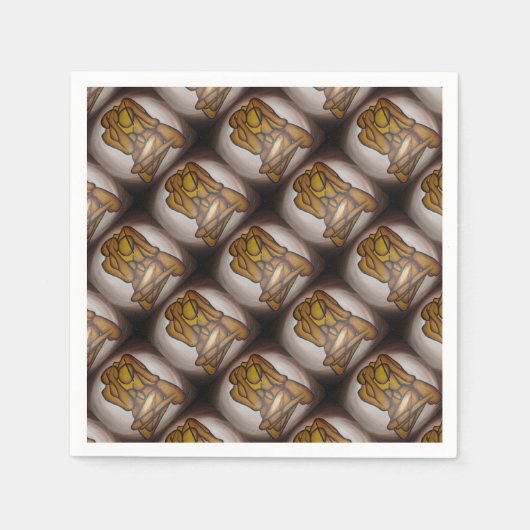 抽象芸術コンテンポラリー愛好家の芸術OchreとBrow スタンダードカクテルナプキン (正面)