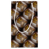 抽象芸術コンテンポラリー愛好家の芸術OchreとBrow スモールペーパーバッグ (裏面)