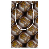 抽象芸術コンテンポラリー愛好家の芸術OchreとBrow スモールペーパーバッグ (正面)