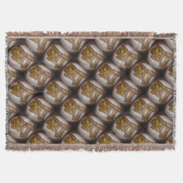 抽象芸術コンテンポラリー愛好家の芸術OchreとBrow スローブランケット